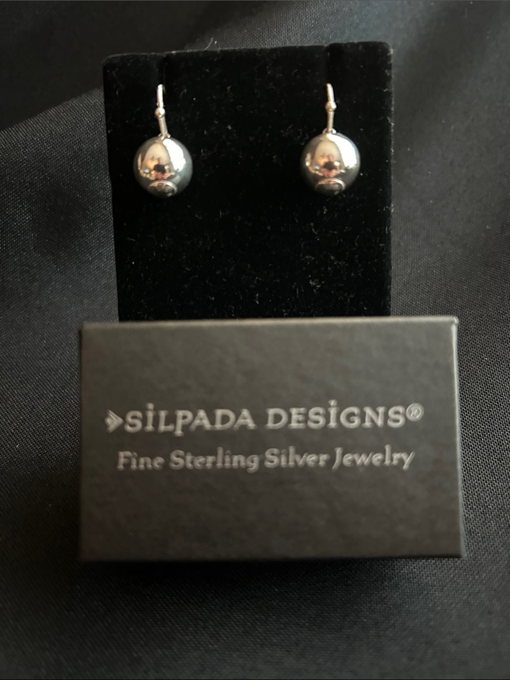 Silpada W1371 Sterling Silver Polished Ball Drop Earrings